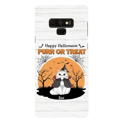 Custom Personalized Meowloween Phone Case - Up to 6 Cats - Halloween Gift Idea for Cat Lovers - Happy Hallomeow - Case for iPhone/Samsung