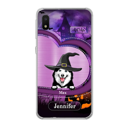 Custom Personalized Dog Halloween Phone Case - Gift Idea For Dog Lover/ Halloween - Upto 3 Dogs -  Case For iPhone/Samsung