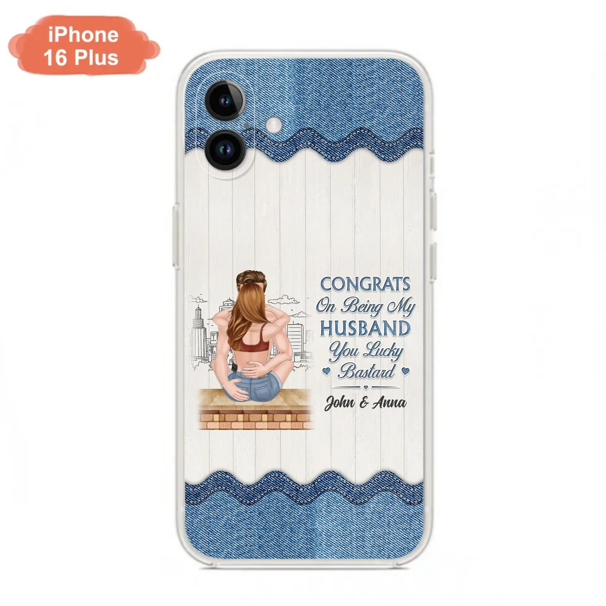Custom Personalized Couple Phone Case - Gift Idea For Couple/Valentines Day - Congrats On Being My Husband You Lucky Bastard - Case For iPhone/Samsung