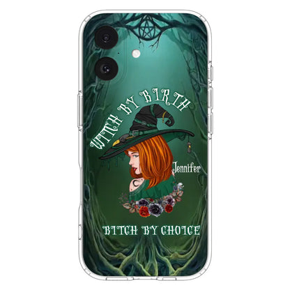 Custom Personalized Witch Phone Case - Gift Idea For Halloween - Witch By Birth Bitch By Choice - Case For iPhone/Samsung