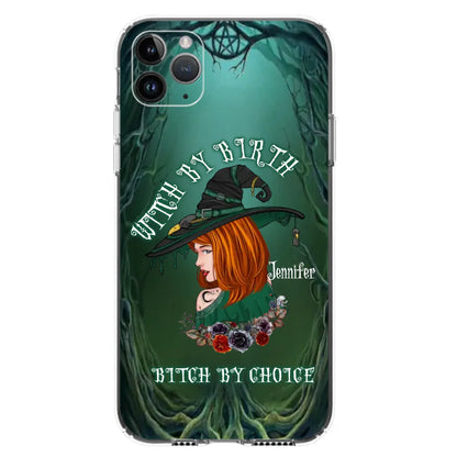 Custom Personalized Witch Phone Case - Gift Idea For Halloween - Witch By Birth Bitch By Choice - Case For iPhone/Samsung