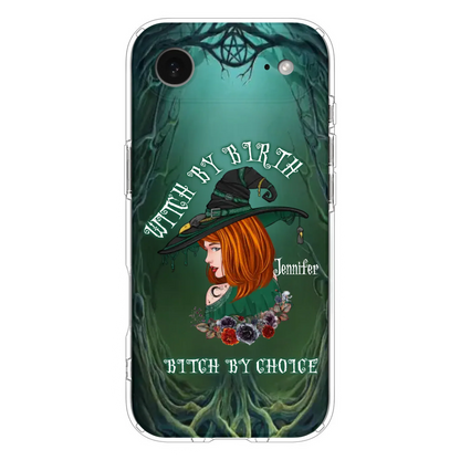 Custom Personalized Witch Phone Case - Gift Idea For Halloween - Witch By Birth Bitch By Choice - Case For iPhone/Samsung