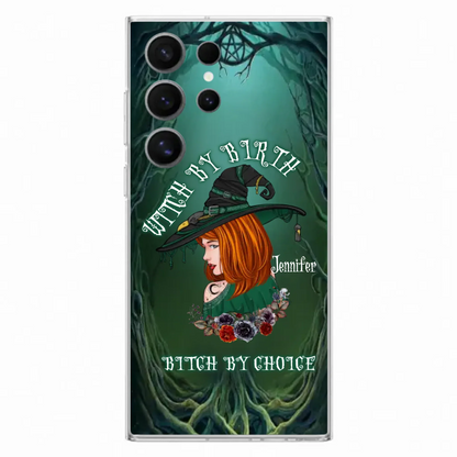 Custom Personalized Witch Phone Case - Gift Idea For Halloween - Witch By Birth Bitch By Choice - Case For iPhone/Samsung