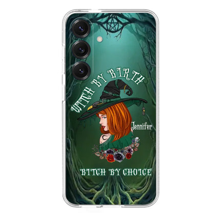 Custom Personalized Witch Phone Case - Gift Idea For Halloween - Witch By Birth Bitch By Choice - Case For iPhone/Samsung