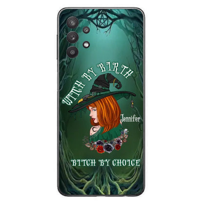Custom Personalized Witch Phone Case - Gift Idea For Halloween - Witch By Birth Bitch By Choice - Case For iPhone/Samsung