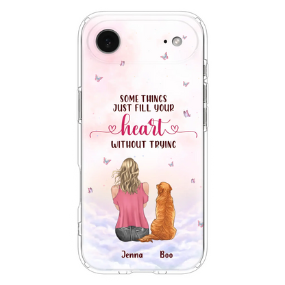 Custom Personalized Dog Mom Phone Case - Upto 5 Dogs - Gift Idea For Dog Lovers - Some Things Just Fill Your Heart Without Trying - Case for iPhone/Samsung