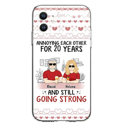 Custom Personalized Couple Phone Case - Best Gift Idea For Couple/Husband/Father's Day - Annoying Each Other For 20 Years And Still Going Strong - Case For iPhone/Samsung