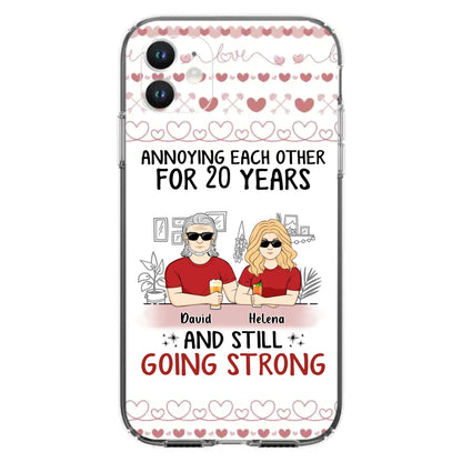 Custom Personalized Couple Phone Case - Best Gift Idea For Couple/Husband/Father's Day - Annoying Each Other For 20 Years And Still Going Strong - Case For iPhone/Samsung