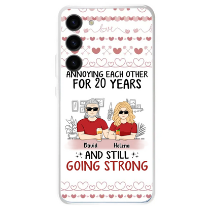 Custom Personalized Couple Phone Case - Best Gift Idea For Couple/Husband/Father's Day - Annoying Each Other For 20 Years And Still Going Strong - Case For iPhone/Samsung