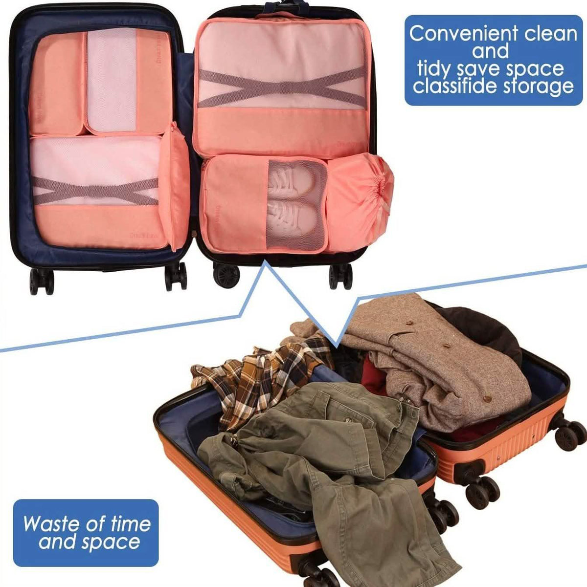 7-Pack: Travel Storage Cube Bag