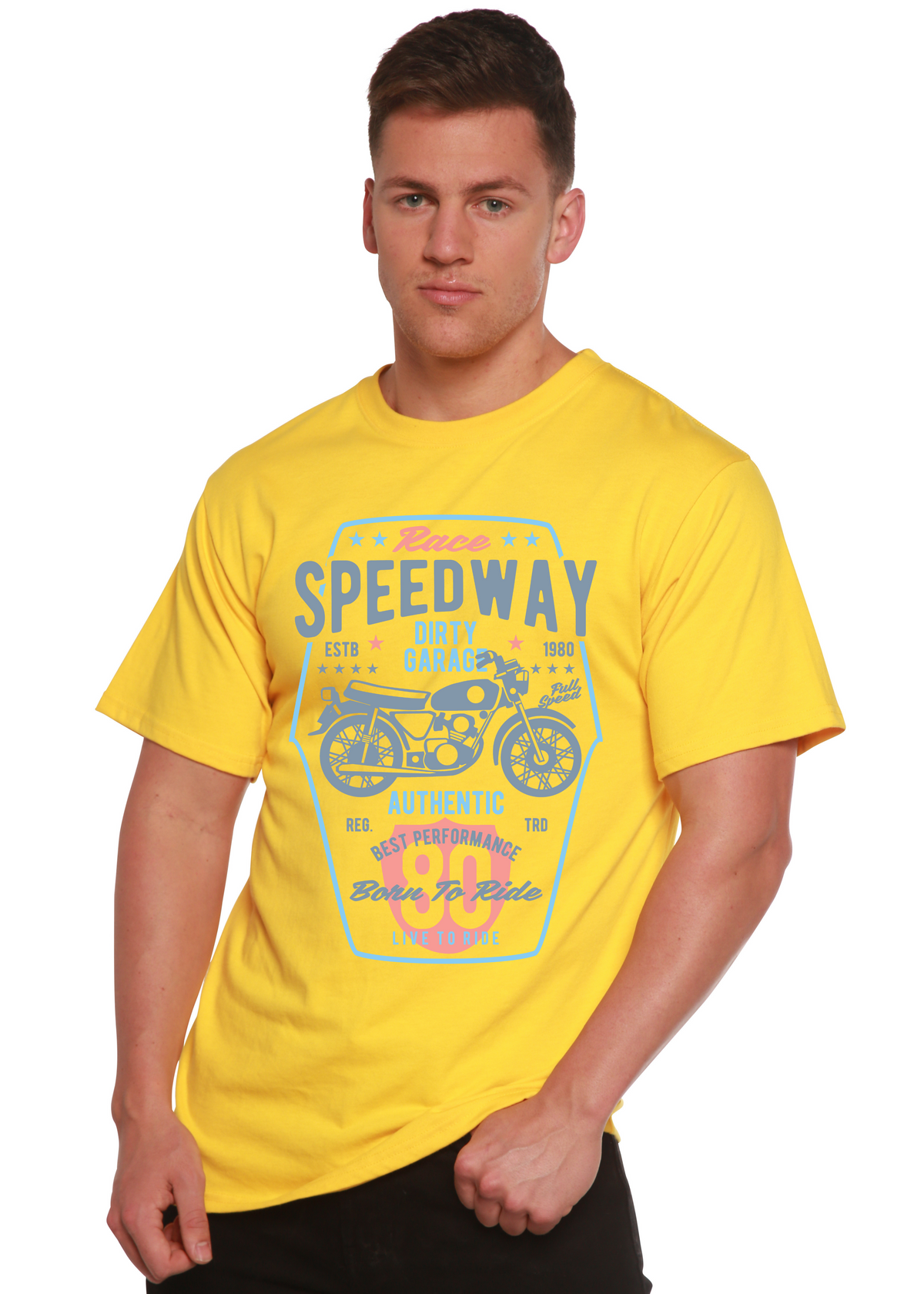 Speedway Motorcycle Spun Bamboo® Men's Bamboo Viscose/Organic Cotton Short Sleeve Graphic T-Shirt