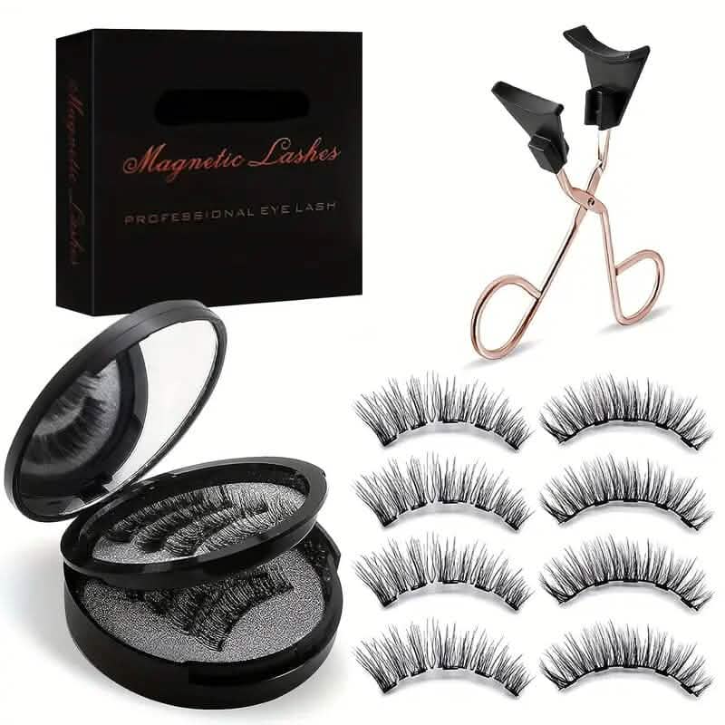8-Pairs: Reusable Magnetic Dual 3D False Eyelashes Kit
