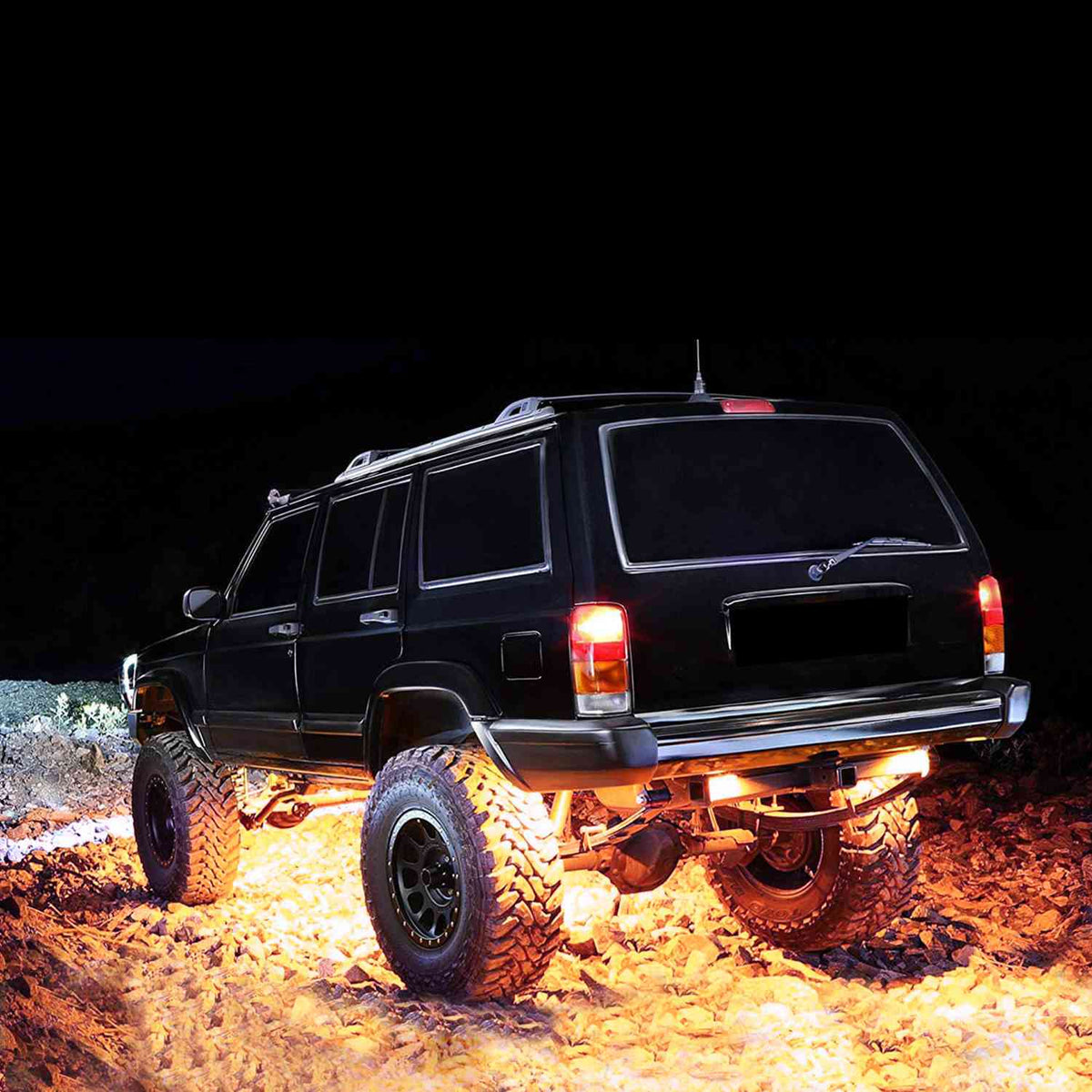 8-Pieces: Auto RGB LED Rock Light Kit
