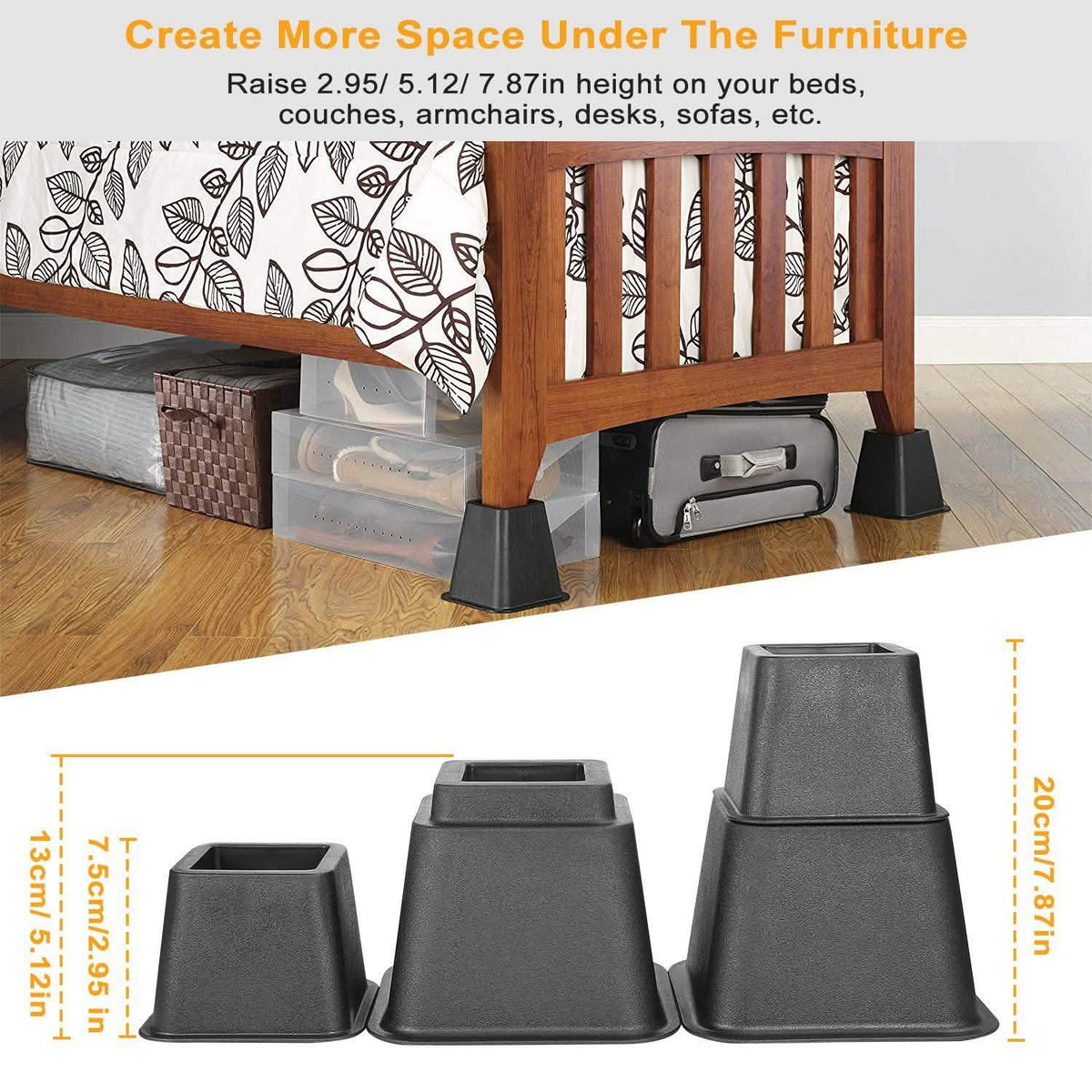 8-Pieces: Furniture Risers