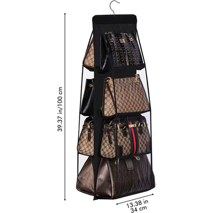 8 Pocket Hanging Purse Organizer Handbag Storage Hanger