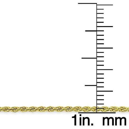 .925 Sterling Silver 1.5MM Diamond Cut Rope Chain Necklace