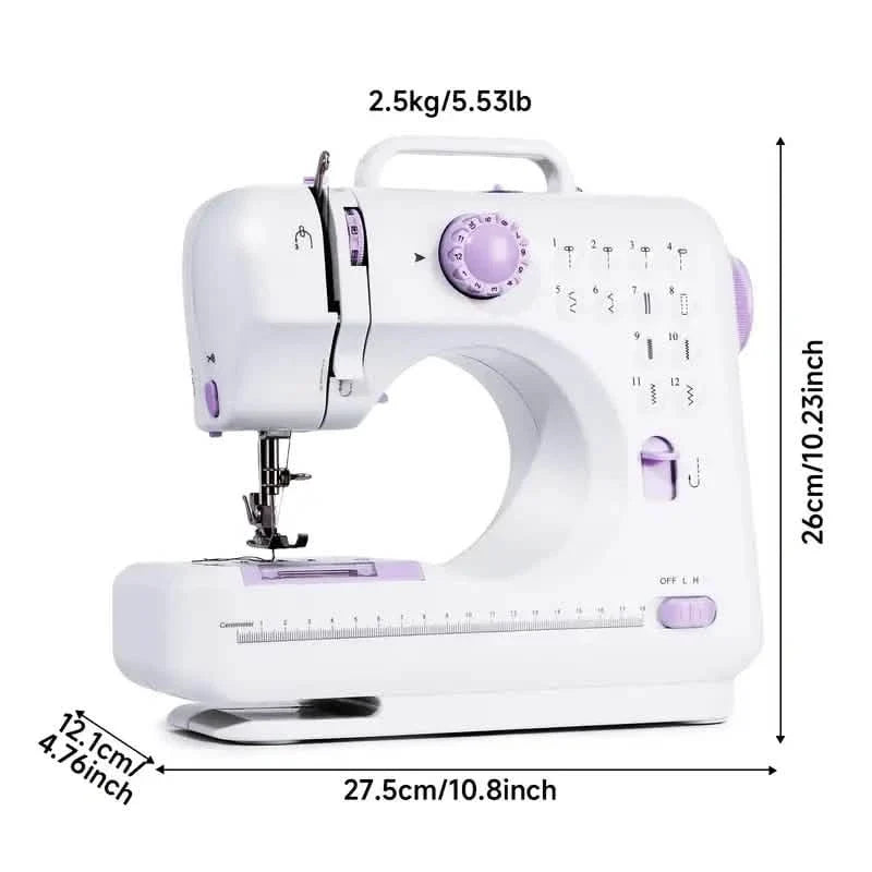Pro Portable Electric Sewing Machine – 12 Stitches, Adjustable Speed, Multifunctional