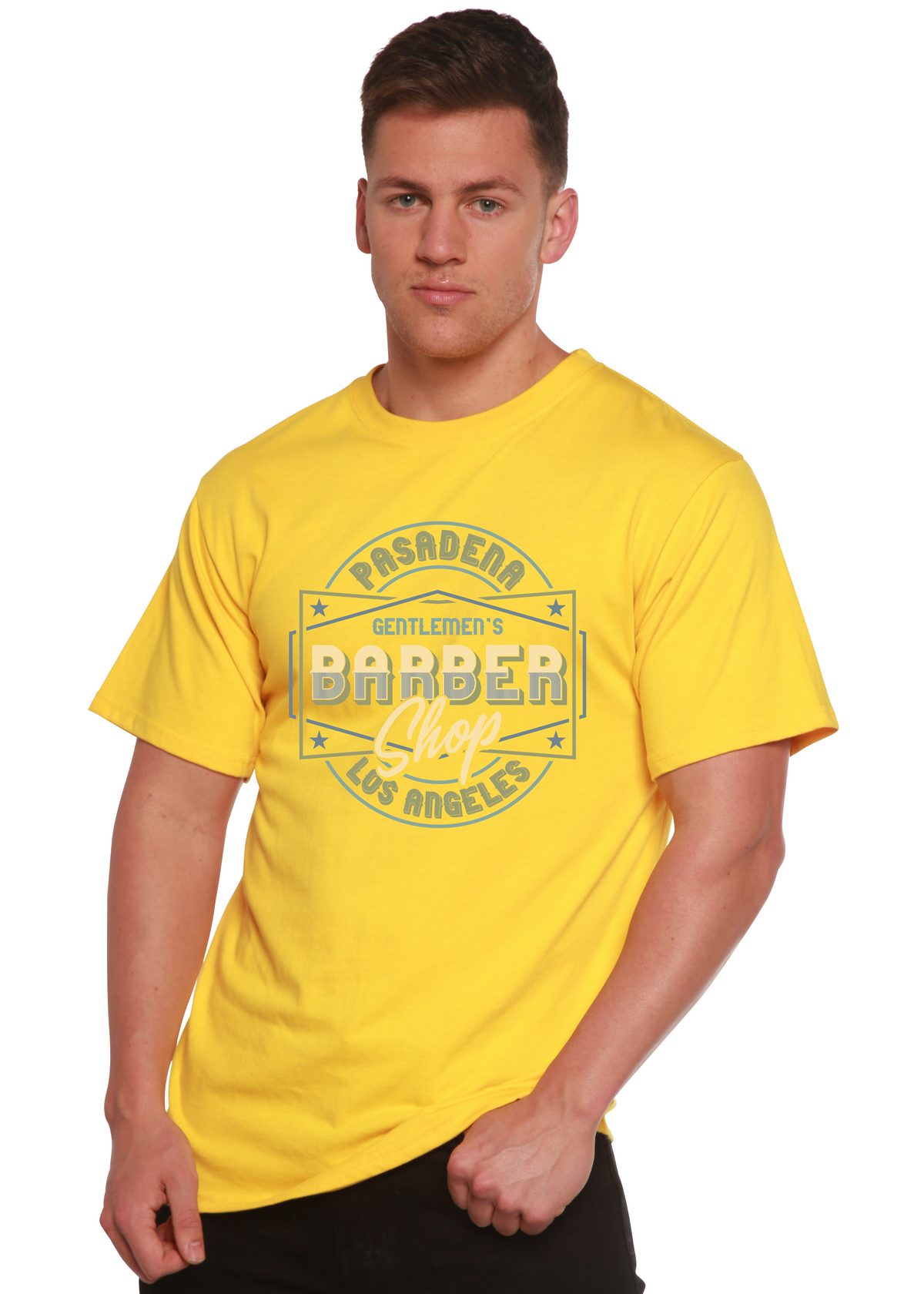 Gentlement's Barber Shop Men's Bamboo Viscose/Organic Cotton Short Sleeve Graphic T-Shirt
