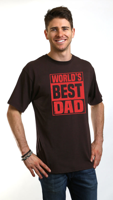 World's Best Dad Men's Bamboo Viscose/Organic Cotton Short Sleeve Graphic T-Shirt