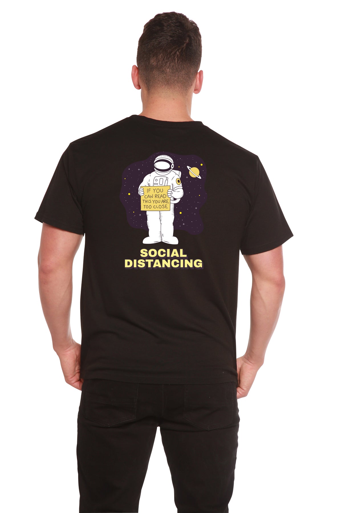 Social Distancing Men's Bamboo Short Sleeve Printed T-Shirt