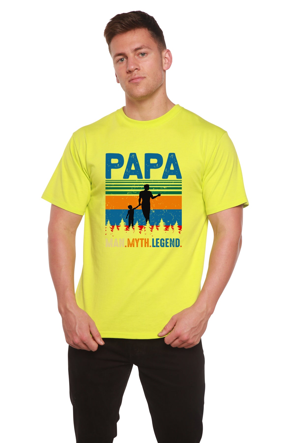 Papa Man, Myth, Legend Men's Bamboo Viscose/Organic Cotton Short Sleeve Graphic T-Shirt
