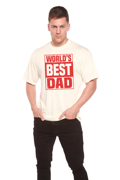 World's Best Dad Men's Bamboo Viscose/Organic Cotton Short Sleeve Graphic T-Shirt