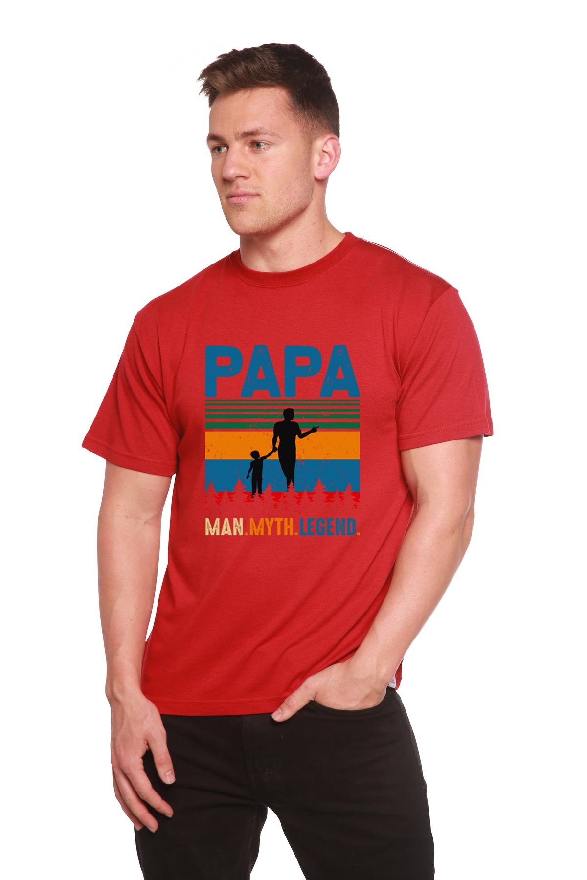 Papa Man, Myth, Legend Men's Bamboo Viscose/Organic Cotton Short Sleeve Graphic T-Shirt