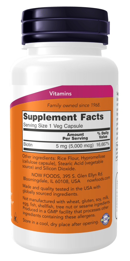 Biotin 5,000 mcg Veg Capsules