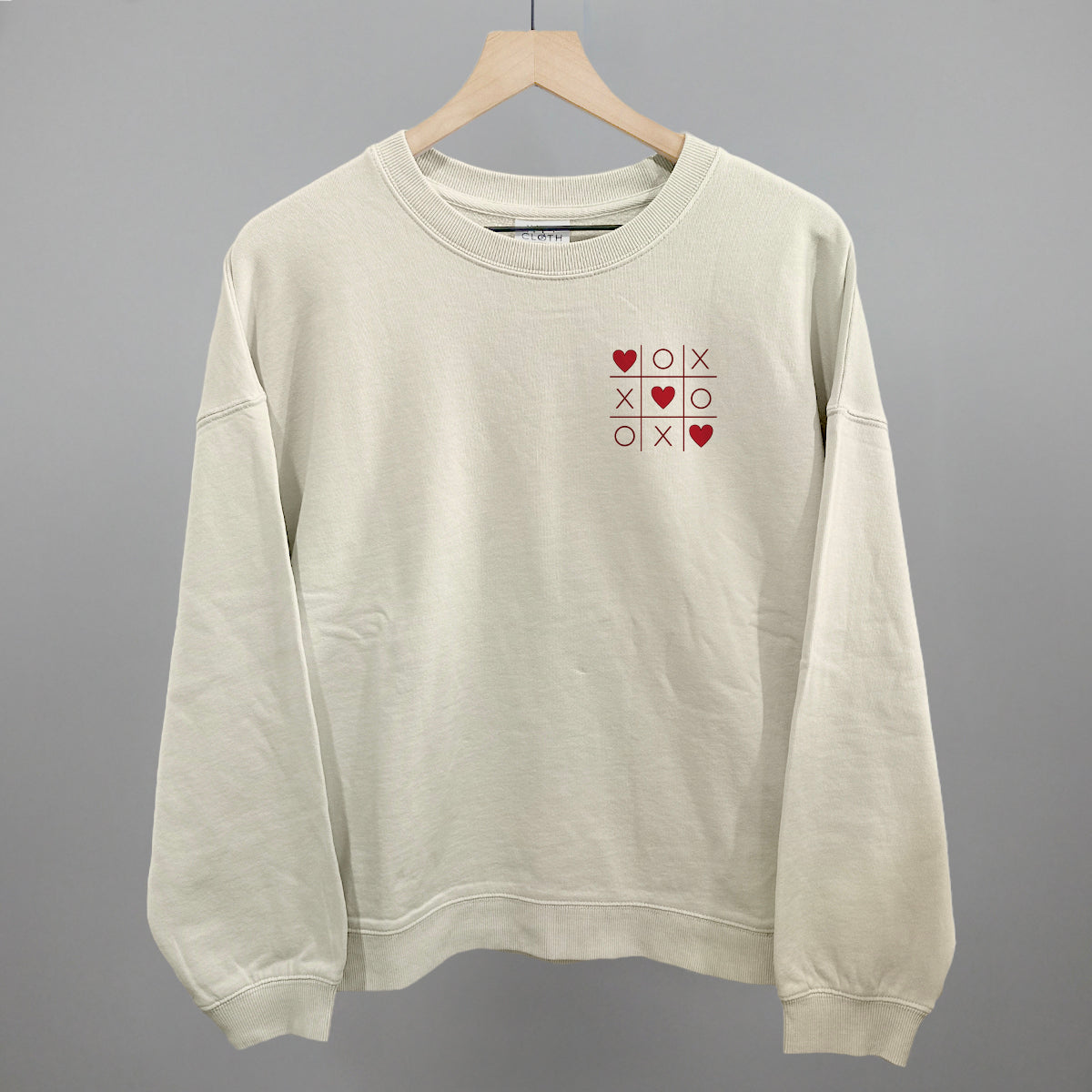 Tic Tac Toe Red Hearts (Left Chest)