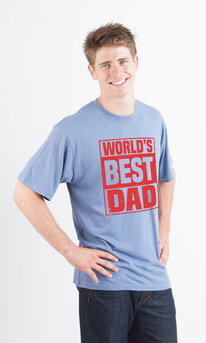 World's Best Dad Men's Bamboo Viscose/Organic Cotton Short Sleeve Graphic T-Shirt
