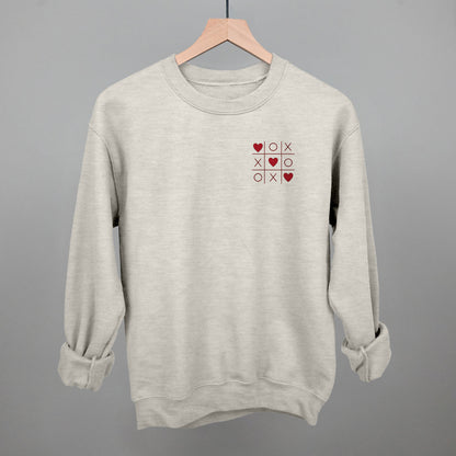 Tic Tac Toe Red Hearts (Left Chest)