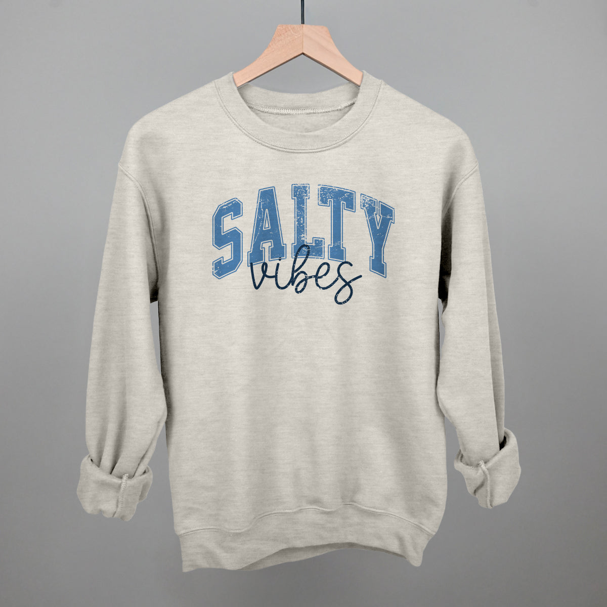 Salty Vibes Arch + Script Distressed