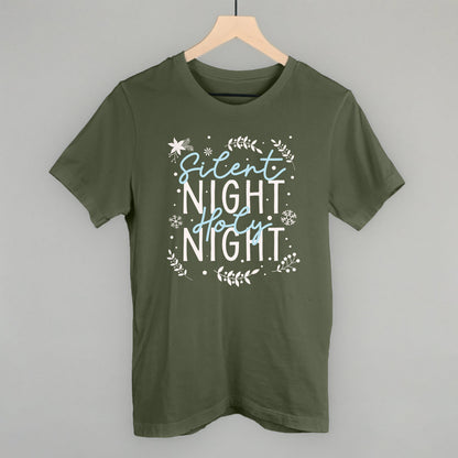 Silent Night Holy Night Blue & White Doodles