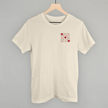 Tic Tac Toe Red Hearts (Left Chest)