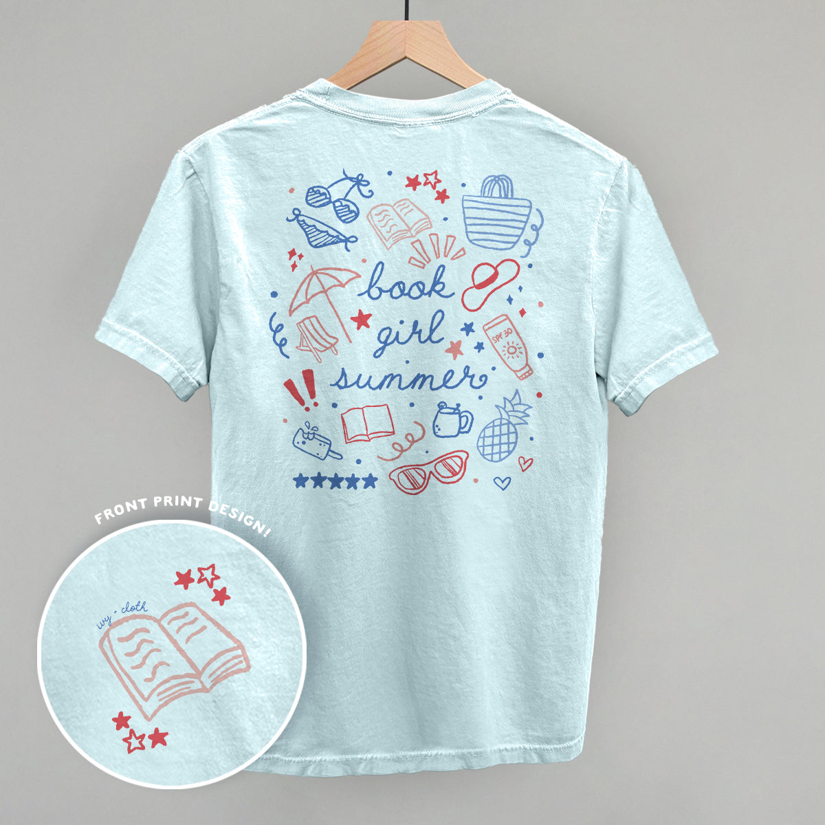 Book Girl Summer Colorful (Back Print)