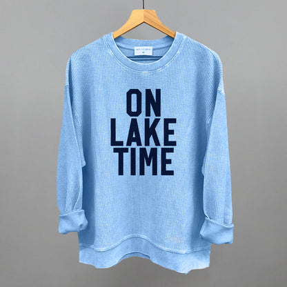 On Lake Time Block Letters