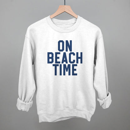 On Beach Time Block Letters