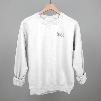 American Flag With Bow (Left Chest)