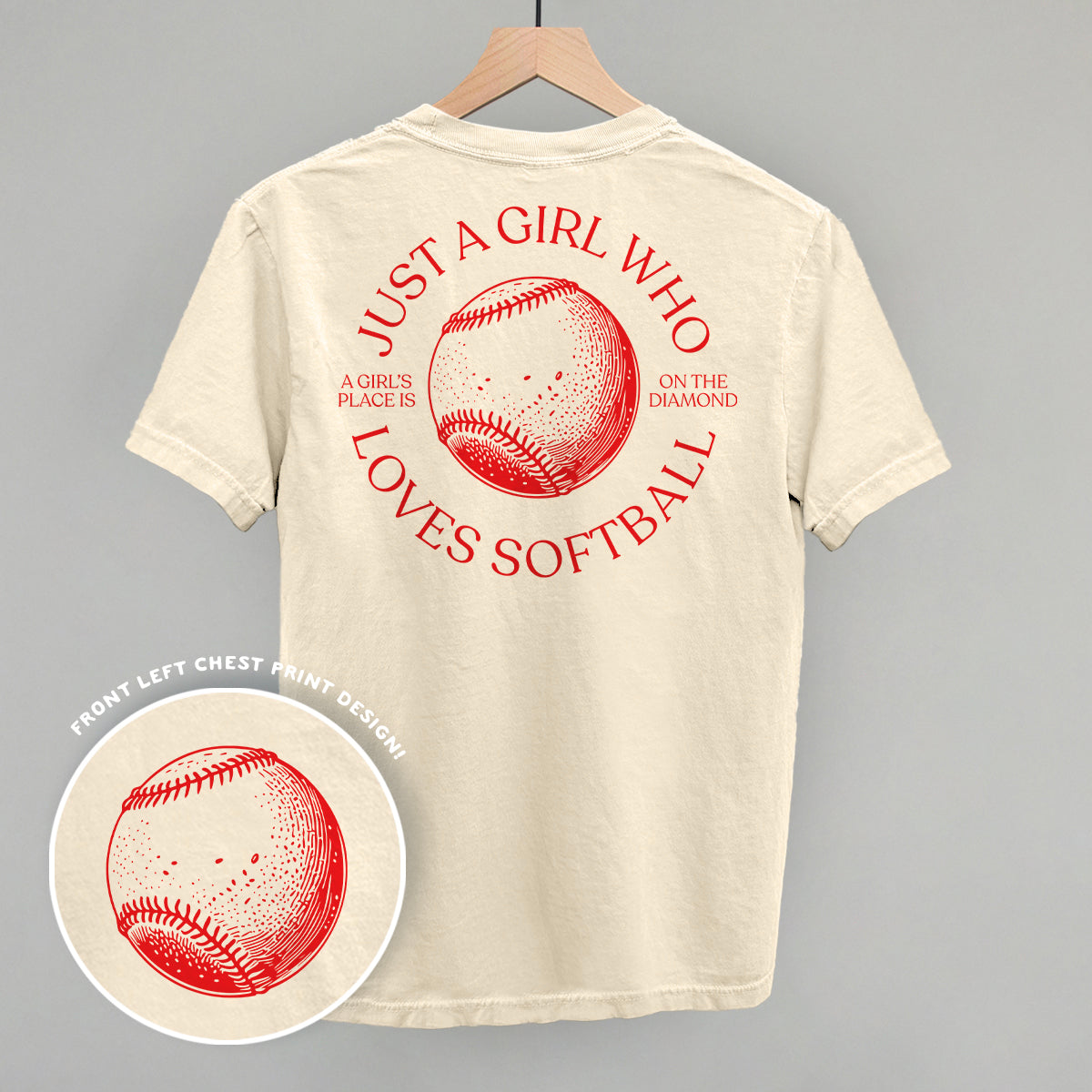 Just A Girl Who Loves Softball (Back Print)
