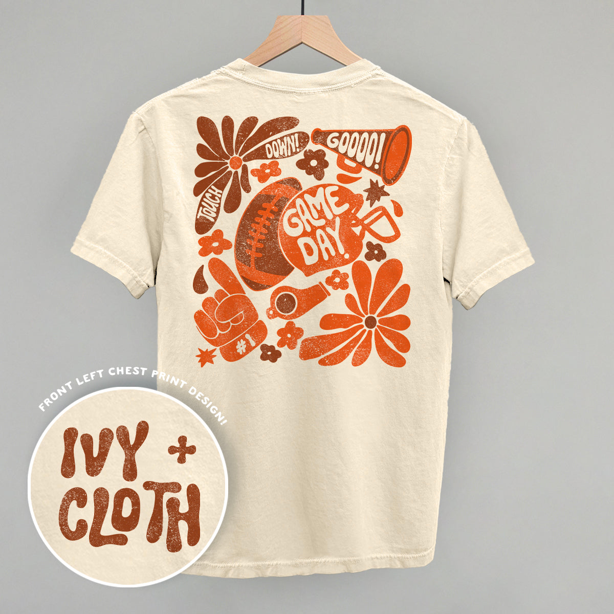 Floral Game Day Orange (Back Print)