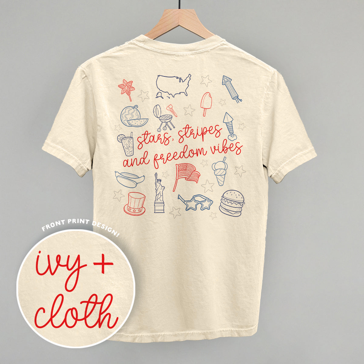 Stars, Stripes And Freedom Vibes (Back Print)