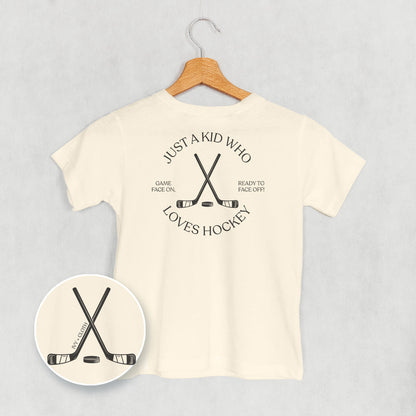 Just A Kid Who Loves Hockey (Kids Back Print)