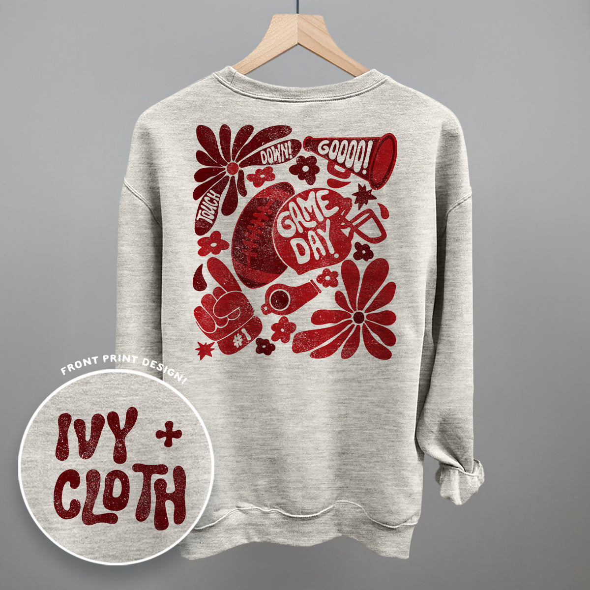 Floral Game Day Red (Back Print)