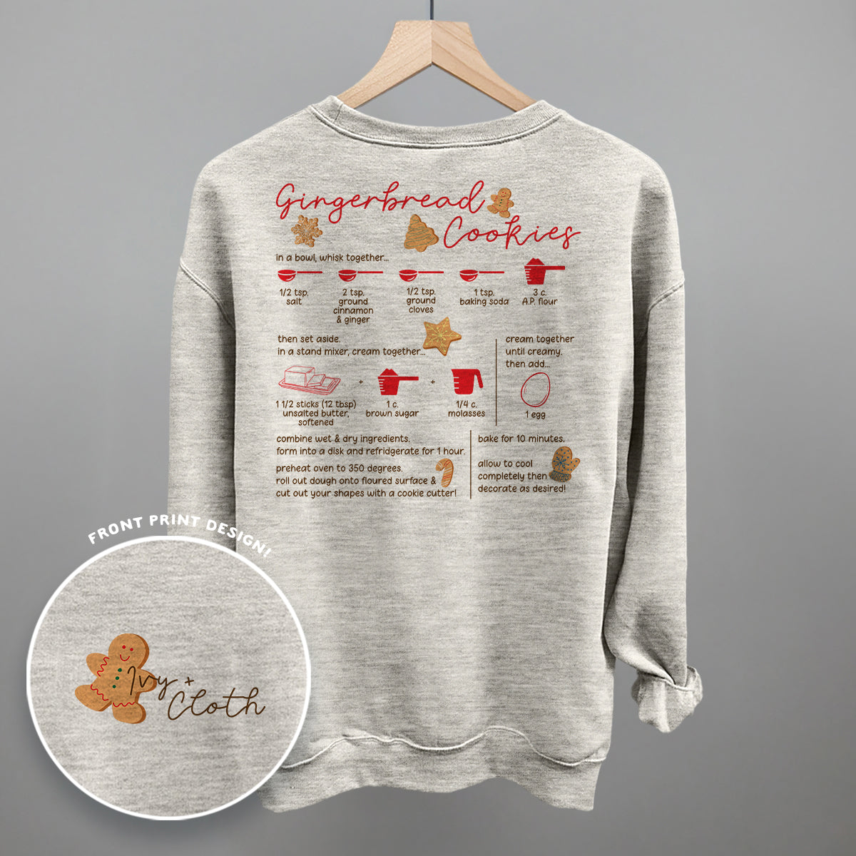 Gingerbread Cookie Recipe (Back Print)