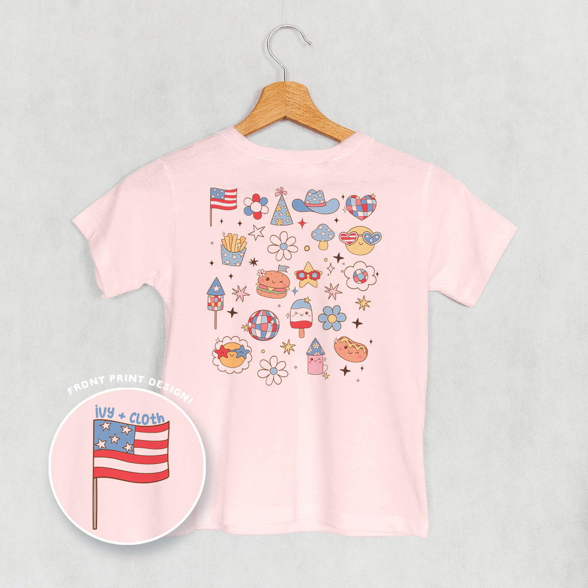 Patriotic Retro Doodles (Kids Back Print)