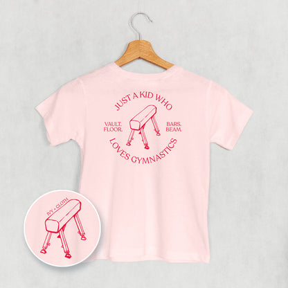 Just A Kid Who Loves Gymnastics (Kids Back Print)