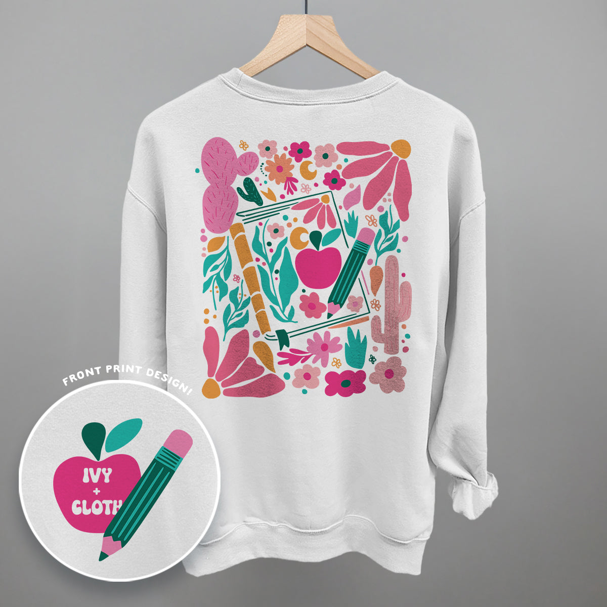 Abstract Floral Teacher Doodle (Back Print)