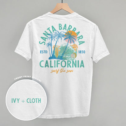 Santa Barbara, CA Surf The Sun (Back Print)