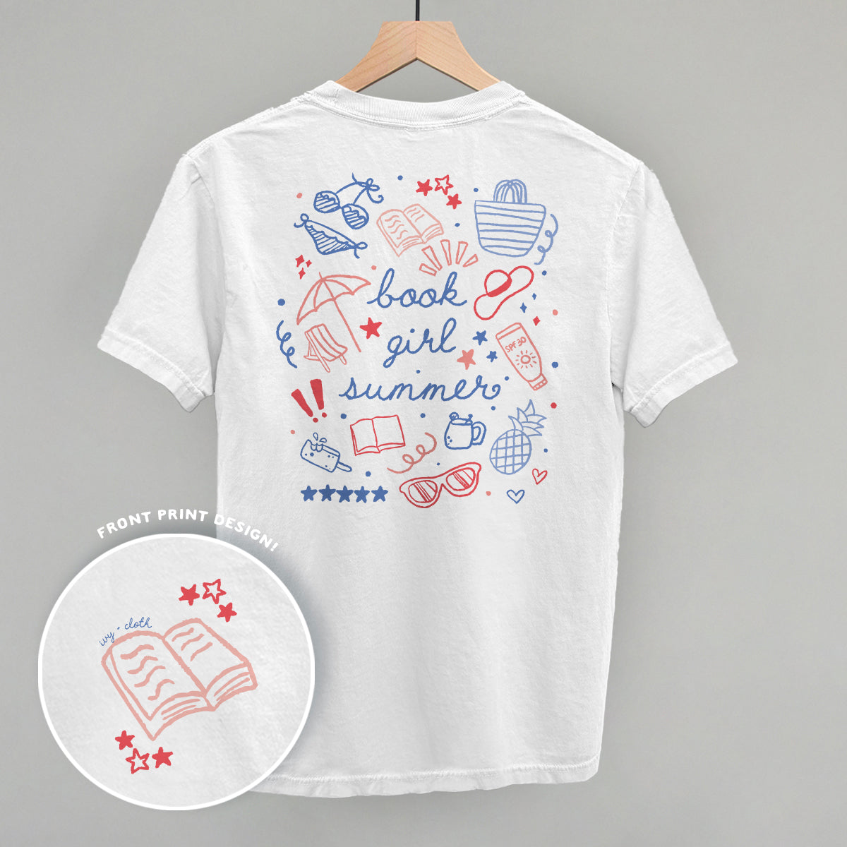 Book Girl Summer Colorful (Back Print)