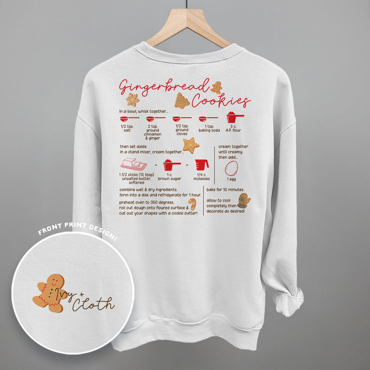 Gingerbread Cookie Recipe (Back Print)
